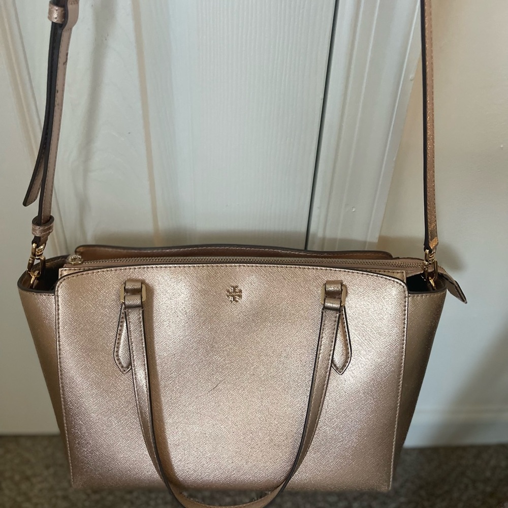 Tory Burch Single zip crossbody Rose Gold
